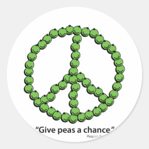 Peas A Chance Runder Aufkleber