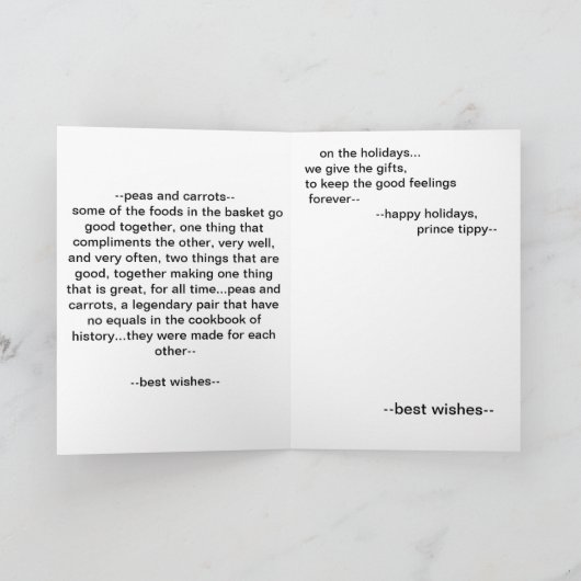 —Peas and Carrots Feiertagskarte (Innenseite)