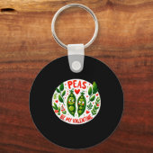 Peas Be My Valentine Valentines Joy Schlüsselanhänger (Vorderseite)