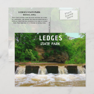 Pea's Creek Spilling over Road, Ledges Staat Park Postkarte