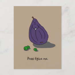 "Peas Figive Me" (Please Forgive Me) Postcard Postkarte