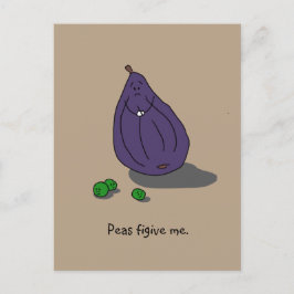 "Peas Figive Me" (Please Forgive Me) Postcard Postkarte
