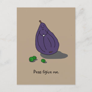 "Peas Figive Me" (Please Forgive Me) Postcard Postkarte
