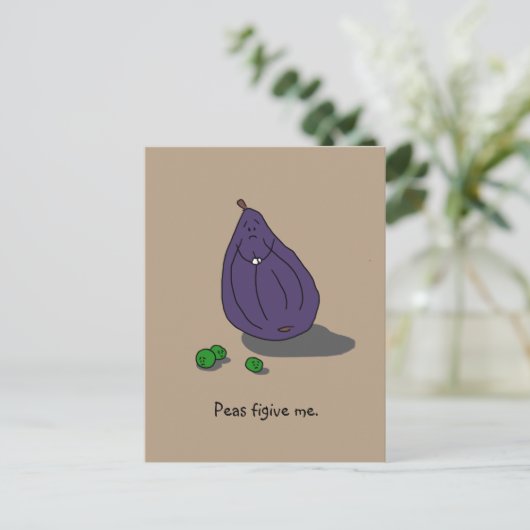 "Peas Figive Me" (Please Forgive Me) Postcard Postkarte (Stehend Vorderseite)