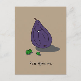 "Peas Figive Me" (Please Forgive Me) Postcard Postkarte