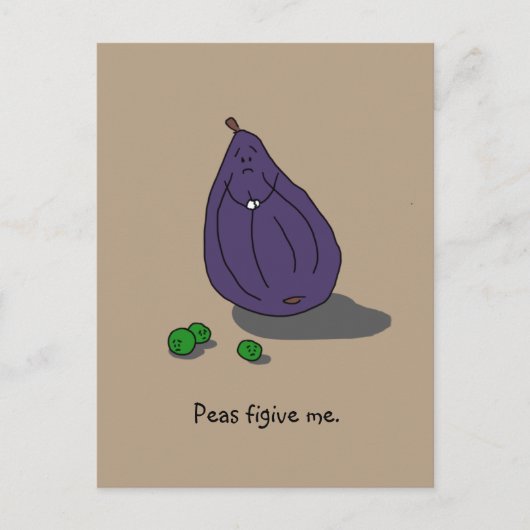 "Peas Figive Me" (Please Forgive Me) Postcard Postkarte (Vorderseite)
