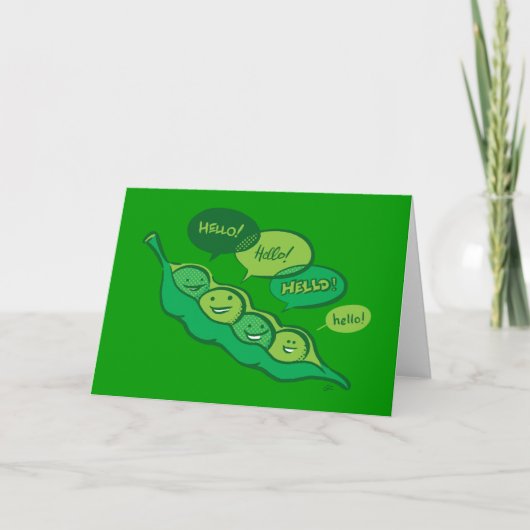 Peas in a Pod (Hallo) Karte (Vorderseite)
