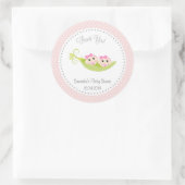 Peas in einem Pod-Baby-Duschkleber Twin Girls Runder Aufkleber (Tasche)