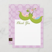 Peas in einem Pod Twin Boy Girl Danke-Card Dankeskarte (Vorne/Hinten)