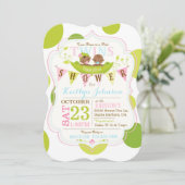 Peas in einer Pod Light African Twins Baby Dusche Einladung (Stehend Vorderseite)