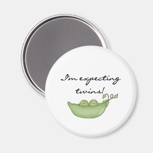 Peas in Pod erwarten Zwillinge Magnet (Vorderseite/Rückseite)