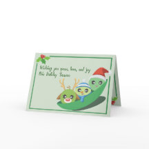 Peas, Liebe & Joy Punny Greetings Card