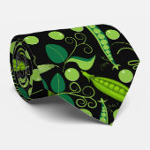 Peas-Muster 01.bw Black BG Krawatte (Gerollt)