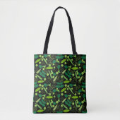 Peas-Muster 01.bw Black BG Tasche (Vorderseite)