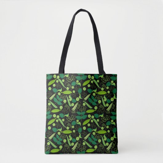 Peas-Muster 01.bw Black BG Tasche (Vorderseite)