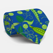 Peas-Muster 01.bw Blue BG Krawatte (Gerollt)