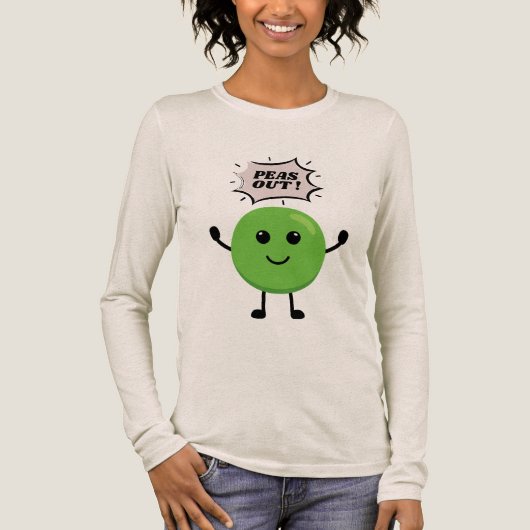 Peas Out Funny Pun T - Shirt - Quirky Food Joke T- (Vorderseite)