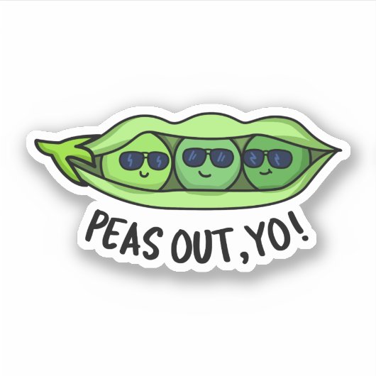 Peas Out Yo Funny Peas Pub Aufkleber (Vorderseite)