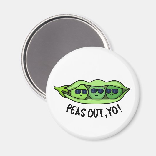 Peas Out Yo Funny Peas Pub Magnet (Vorderseite/Rückseite)