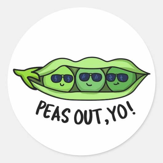 Peas Out Yo Funny Peas Pub Runder Aufkleber (Vorderseite)