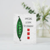 Peas Postcard - Funny Gemüse - Einführungen Postkarte (Stehend Vorderseite)