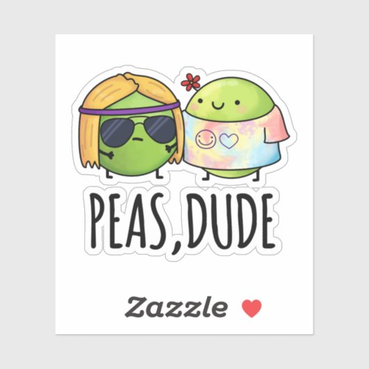 Peas Typ Funny Hippie Pea Pun Aufkleber (Blatt)