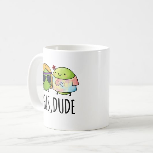 Peas Typ Funny Hippie Pea Pun Kaffeetasse (Vorderseite Links)