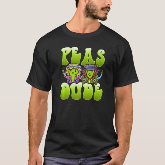 Peas Typ Hippie Peas Feinschmecker Typ Pub T-Shirt (Vorderseite)