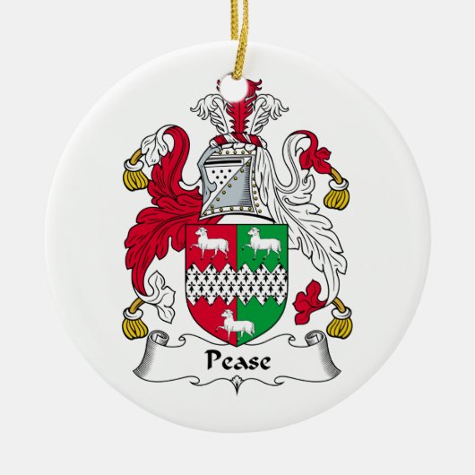 Pease Familienwappen Keramikornament (Vorne)