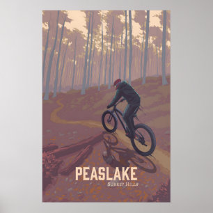 Peaslake Mountainbike-Reiseplakat Poster