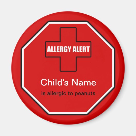 Peauts Allergy Medical Allergy Alert Magnet (Vorne)