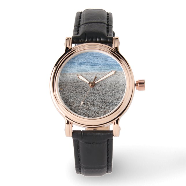 Pebble Beach Ocean Fotografie Armbanduhr (Vorderseite)