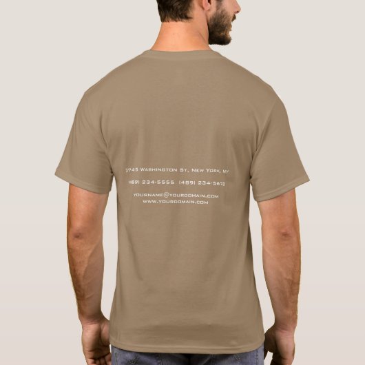 Pebble Brown Fügen Sie Ihr eigenes Text- oder Logo T-Shirt (Rückseite)