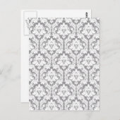 Pebble Gray Damask Muster Postkarte (Vorne/Hinten)