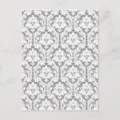 Pebble Gray Damask Muster Postkarte (Vorderseite)