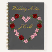 Pebble Grey & Gold Wedding Planner Notebook Notizblock (Vorderseite)