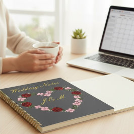 Pebble Grey & Gold Wedding Planner Notebook Notizblock