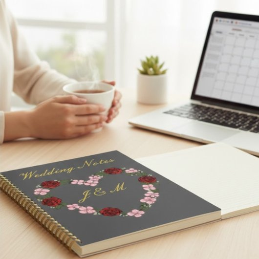 Pebble Grey & Gold Wedding Planner Notebook Notizblock