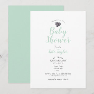 Pebble Heart Baby Shower / Sprinkle Einladung