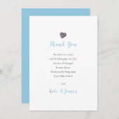 Pebble Heart Couples Kinderdusche Danke, Gedicht Dankeskarte (Vorne/Hinten)