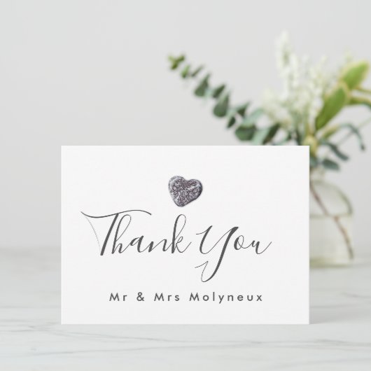 Pebble Heart Discovery Wedding Danke (Stehend Vorderseite)