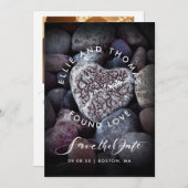 Pebble Heart Found Liebe Foto Wedding Save The Date (Vorne/Hinten)