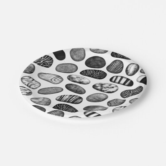 Pebble Pattern Pappteller (Schrägansicht)