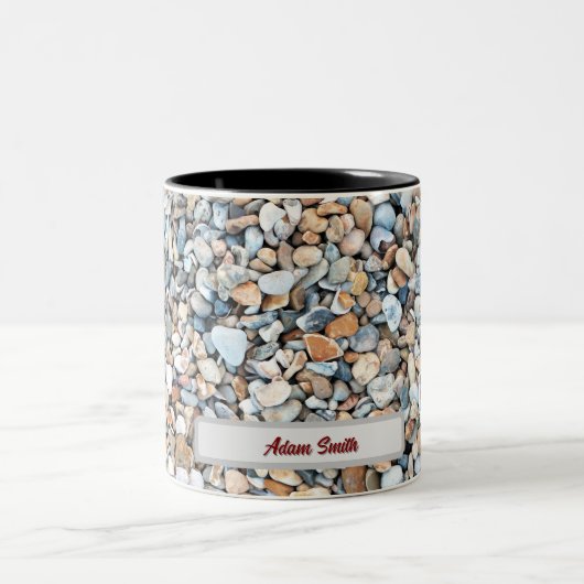 Pebble Stone-Design Zweifarbige Tasse (Mittel)