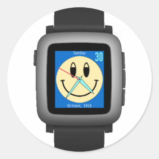 Pebble Time Black Runder Aufkleber