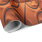 Pebbled Passion – Basketball-Textur Makro Geschenkpapier (Rolleneckpunkt)
