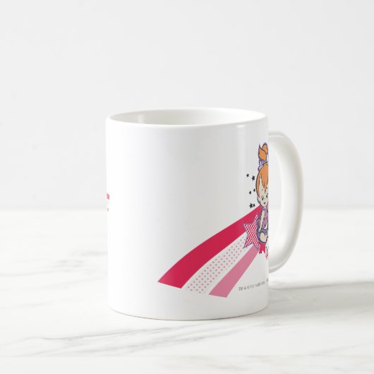 PEBBLES™ auf rosa Regenbogen Kaffeetasse (VorderseiteRechts)