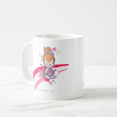 PEBBLES™ auf rosa Regenbogen Kaffeetasse (Vorderseite Links)