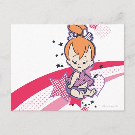 PEBBLES™ auf rosa Regenbogen Postkarte (Vorderseite)