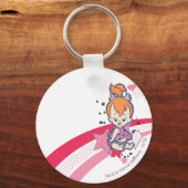 PEBBLES™ auf rosa Regenbogen Schlüsselanhänger (Vorderseite)